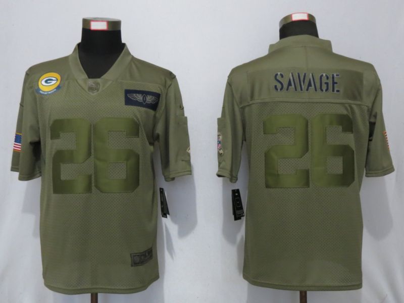 Men Green Bay Packers #26 Savage Nike Camo 2019 Salute to Service Limited NFL Jerseys->green bay packers->NFL Jersey
